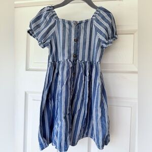 Girls Linen 4T white and chambray dress